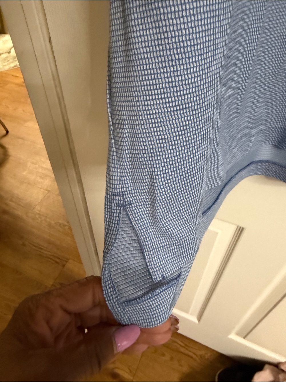 Peter Millar Men's Slate Blue Micro-Textured Polo - Picture 5 of 5